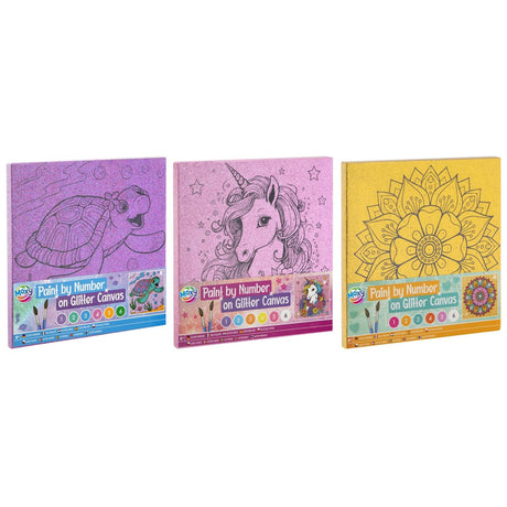 Grafix moxy maleri efter nummer glitter lærred 25x25cm