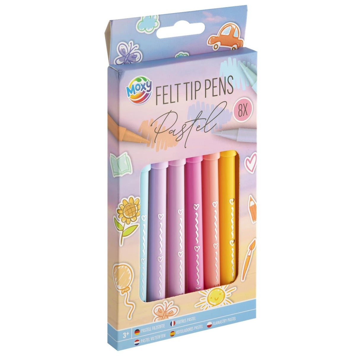 Moxy tuschpastel, 8 stk.