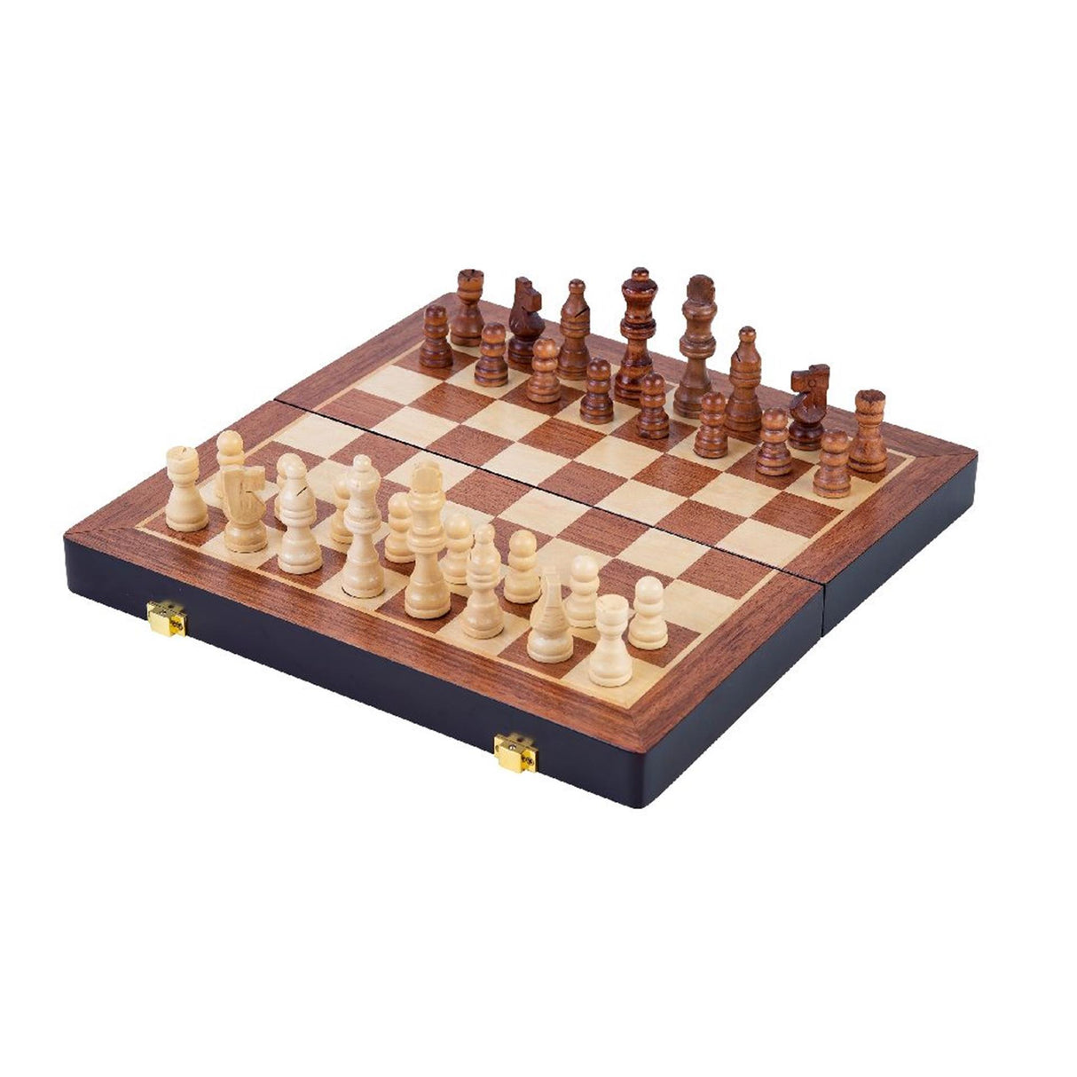 Langbane skakspil træ folde ask træ 30x30x5,5cm