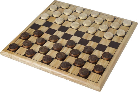 Engelhart ternsæt komplet – tern af birketræ ø 30 mm – bræt 29 x 29 cm – luksus skaktern til begyndere og øvede –