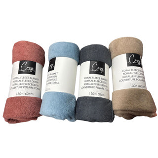 Fleece tæppe koral fleece 130x160 cm | 6 stk