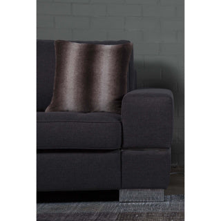Ingen mærke pude taupe 45x45 kaninpels look | 2 stk