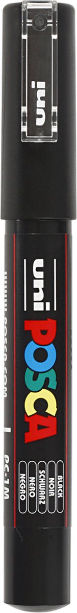 Uni-posca posca tusch, str. pc-1m, stregbredde 0,7 mm, ekstra fin, sort, 1 stk.