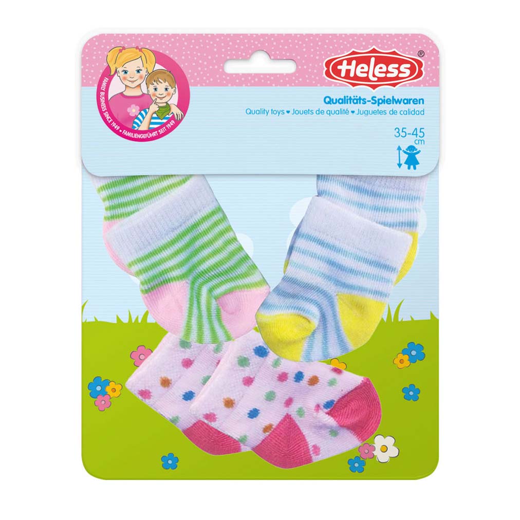 Heless dukkestrømper 3 par, 28-35 cm