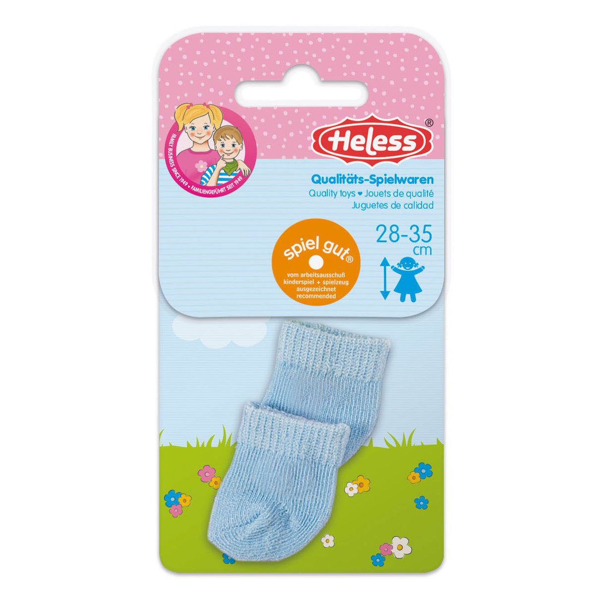 Heless dukkestrømper blå, 28-35 cm