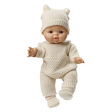 Heless dukker strik overalls ecru, 28-35cm
