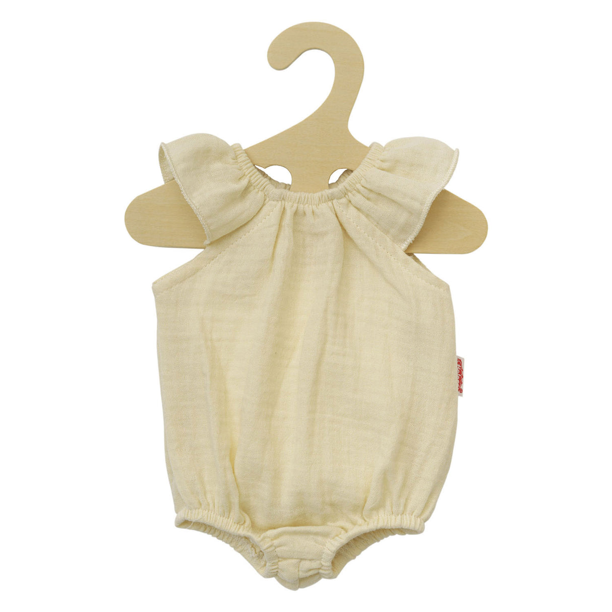 Heless dukkekrop gul med flæser, 35-45 cm