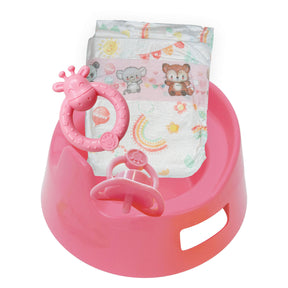 Heless dukkepotte med tilbehør pink - 15cm