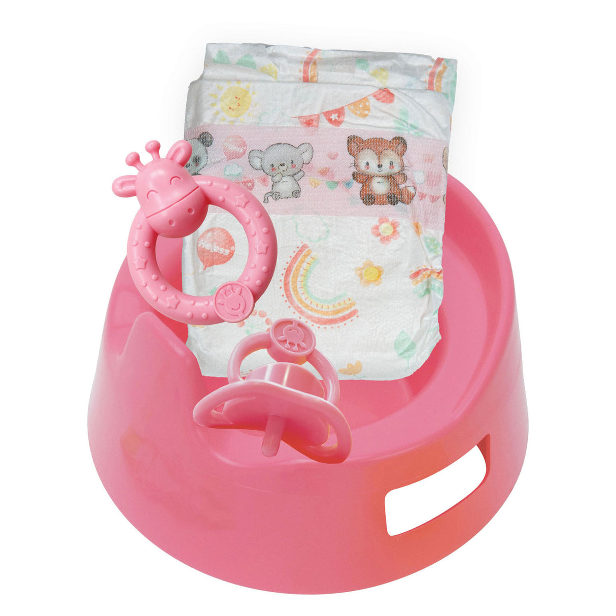 Heless dukkepotte med tilbehør pink - 15cm