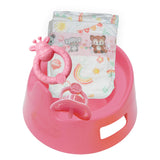 Heless dukkepotte med tilbehør pink - 15cm