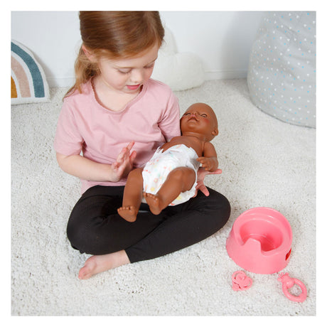 Heless dukkepotte med tilbehør pink - 15cm