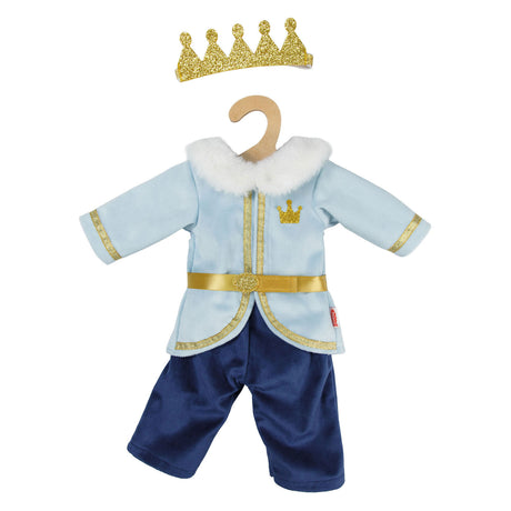 Heless dukke outfit vinterprins Luka med krone og krave - størrelse 28-35 cm