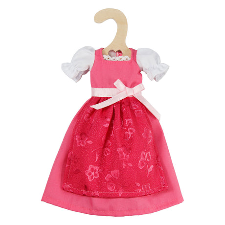 Heless traditionel dirndl kjole til modedukker pinky - 29cm