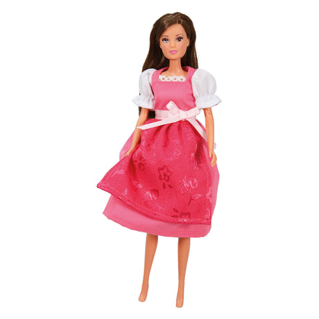 Heless traditionel dirndl kjole til modedukker pinky - 29cm