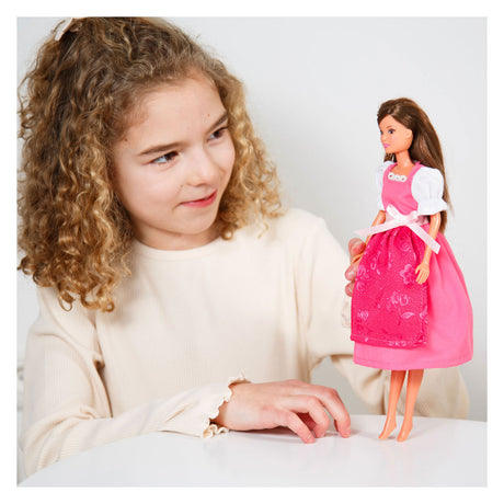 Heless traditionel dirndl kjole til modedukker pinky - 29cm