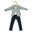 Heless ternet skjorte med jeans til modedukker - 29cm