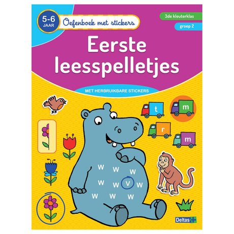 Deltas Øvelsesbog med klistermærker - første læsningspil (5-6 år)