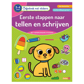 Deltas Øvelsesbog med klistermærker - Tælling og skrivning (3-4 år)