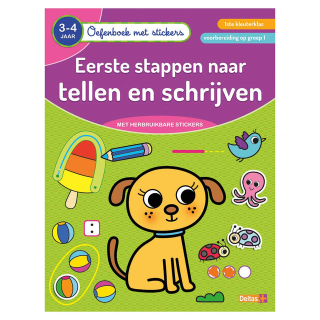 Deltas Øvelsesbog med klistermærker - Tælling og skrivning (3-4 år)