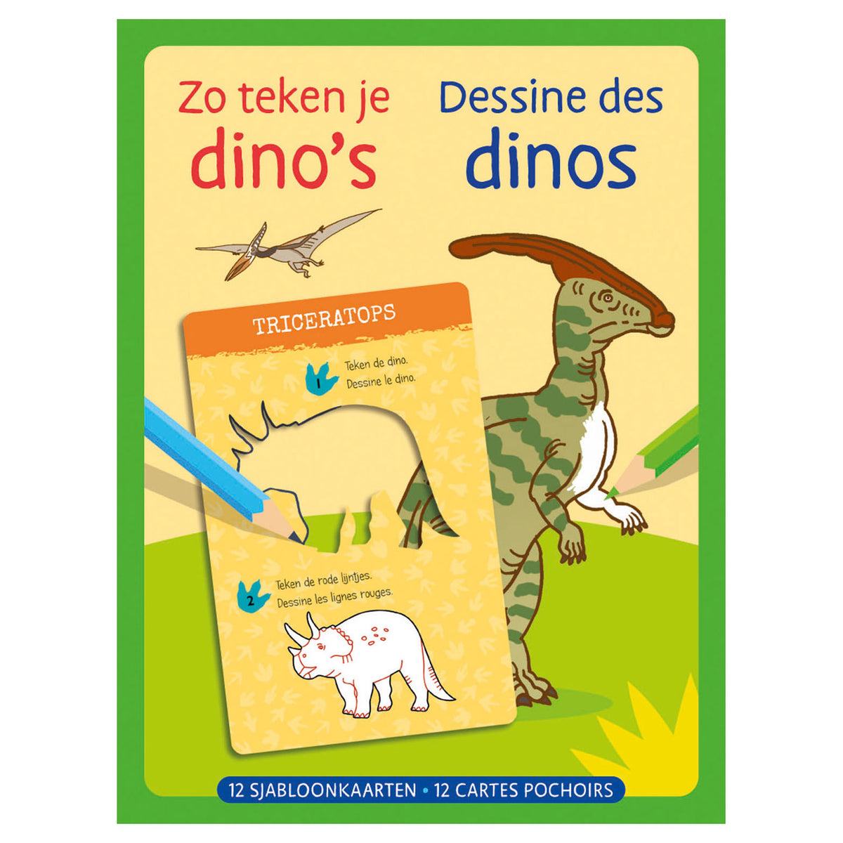 Deltas skabelonkort, hvordan man tegner dinosaurer