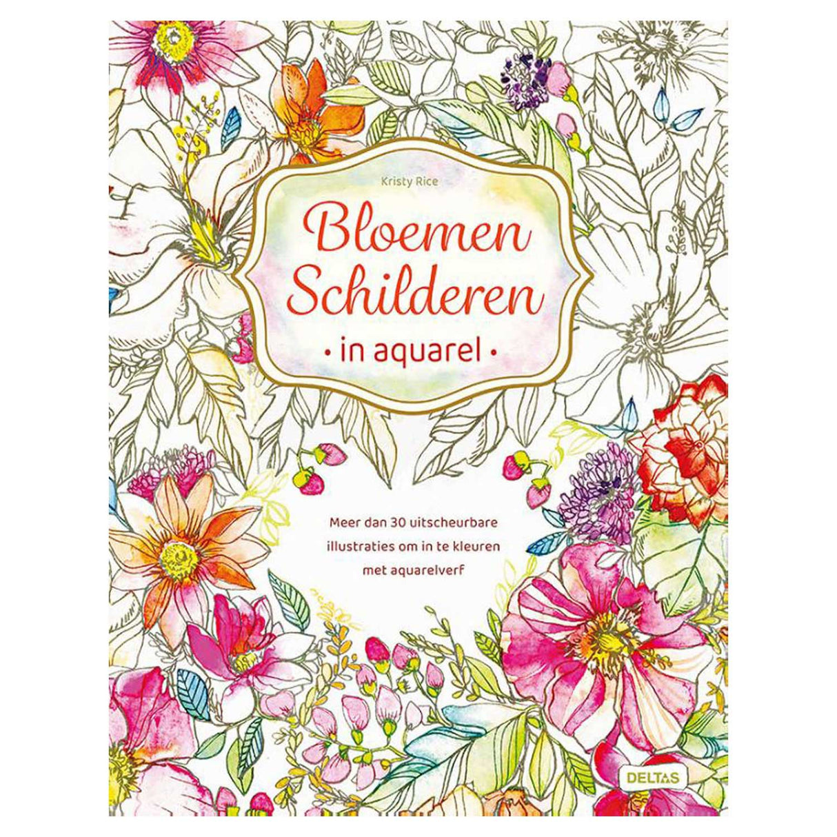 Deltas blomstermaleri i akvarel