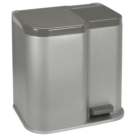 Curver duo pedalspand sølv 15+6l sølv