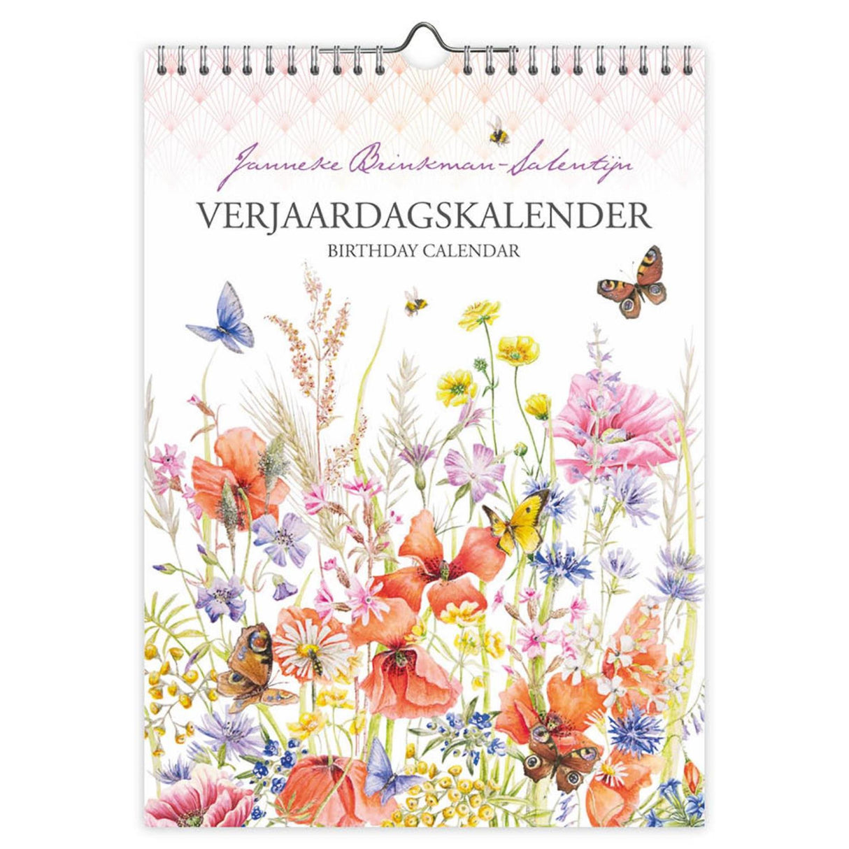 Comello fødselsdagskalender Janneke Brinkman valmue med sommerfugl 18x25cm