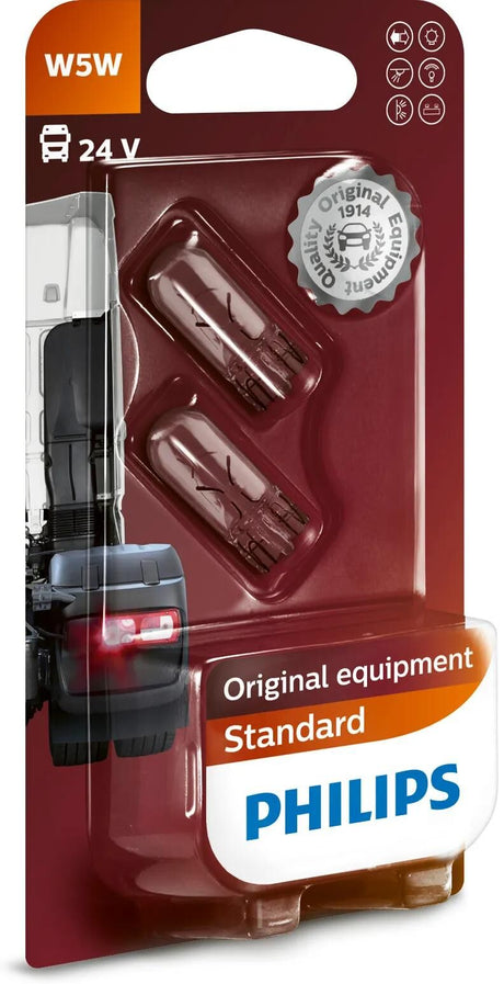 Philips plug-in lampe med glas base glas base lamper 24v daf nennleist. 5w