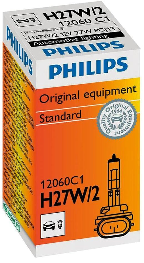 Philips pandelampe halogenlampe h27 w2 12v 27 watt