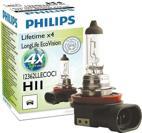 Philips pandelampe longlife ecovision h11 længere levetid eco visio