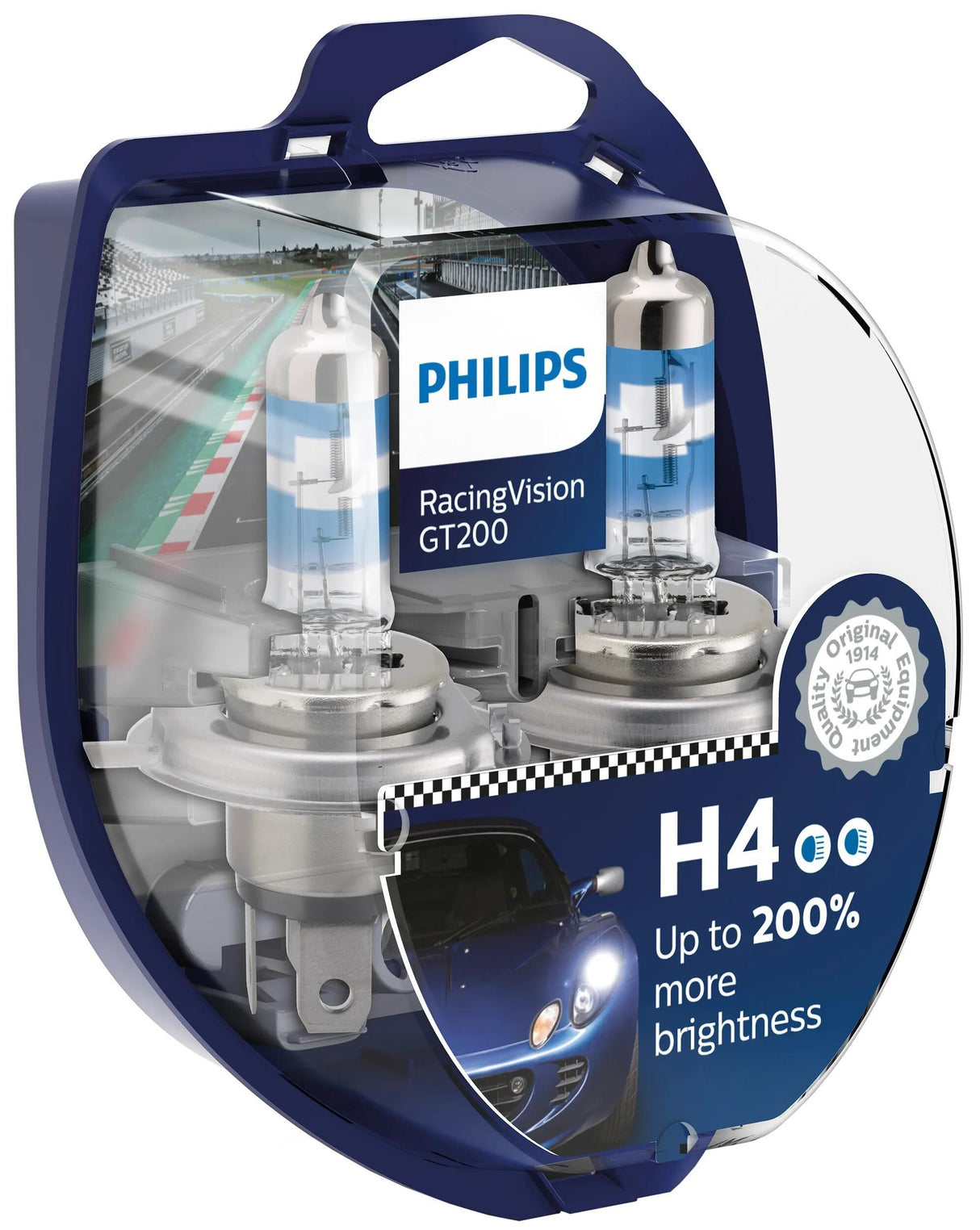 Philips hauptlampe racingvision gt200 lampe h4 12v sæt racerfisk. gt200