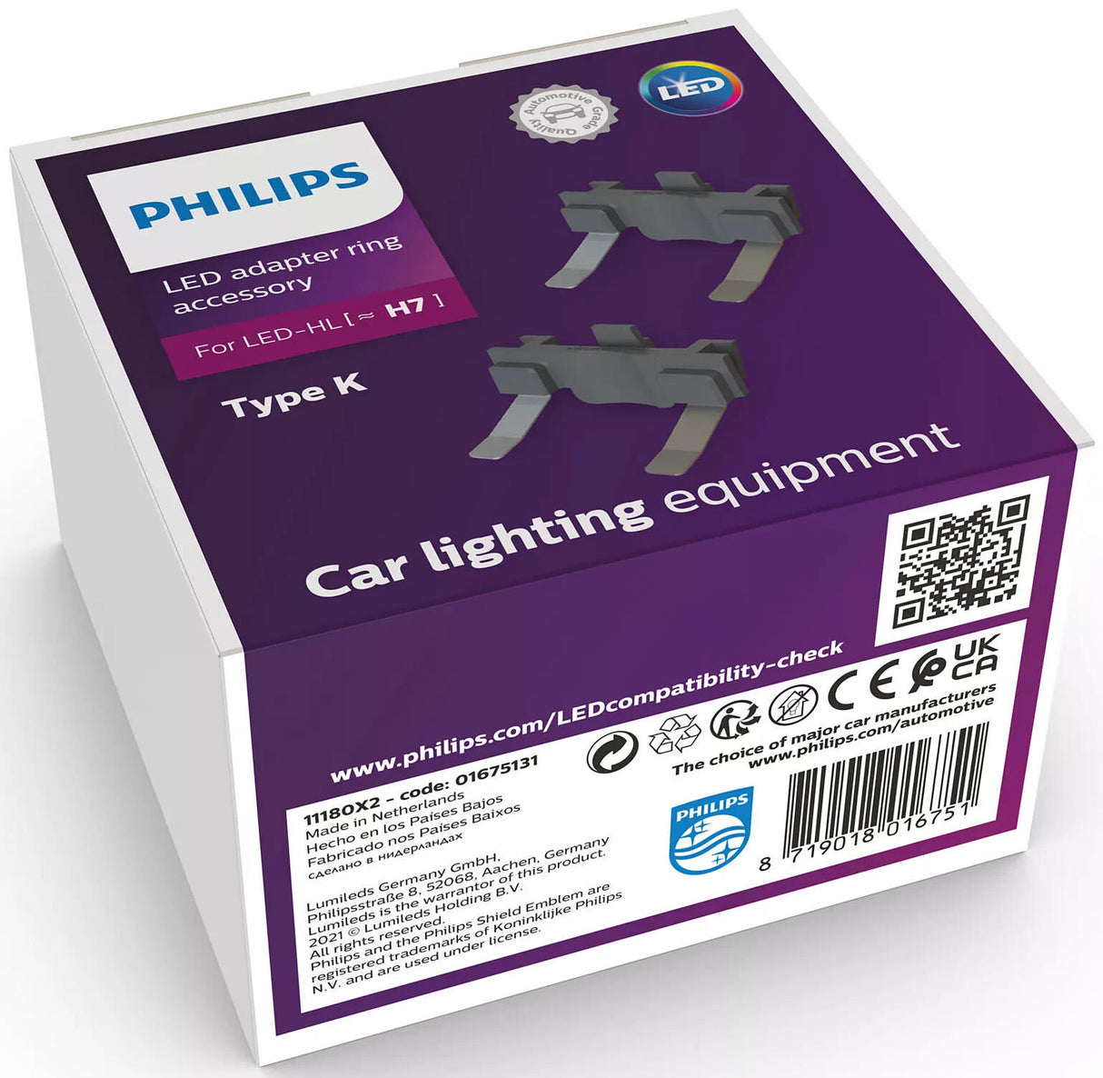 Philips adapter Ultinon pro6000 adapterring led h7 type 11180x2