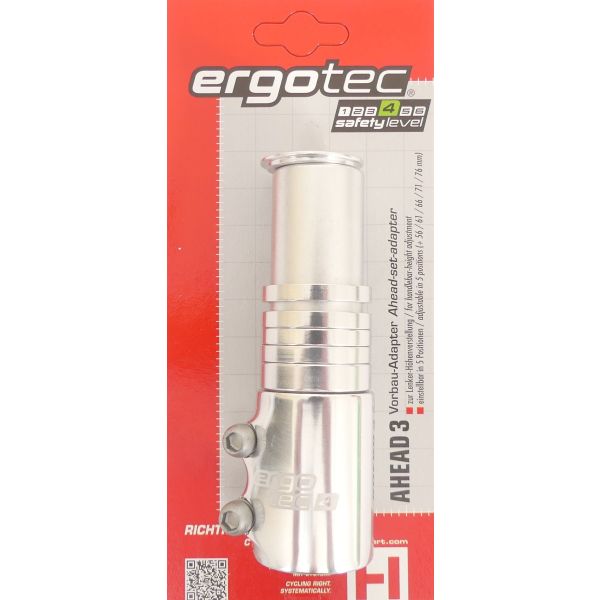 STEM -omfang ergotec foran 3 - 1-1 8 Al6061 T6 - Sølv
