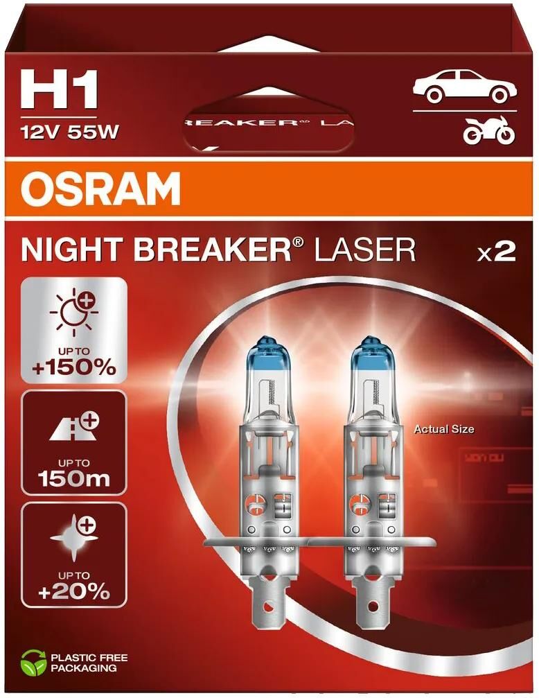 Osram hauptlampe natafbryder laser natafbryder laser h1 sæt par