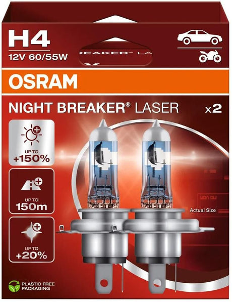 Osram hauptlampe natafbryder laser natafbryder laser h4 sæt par
