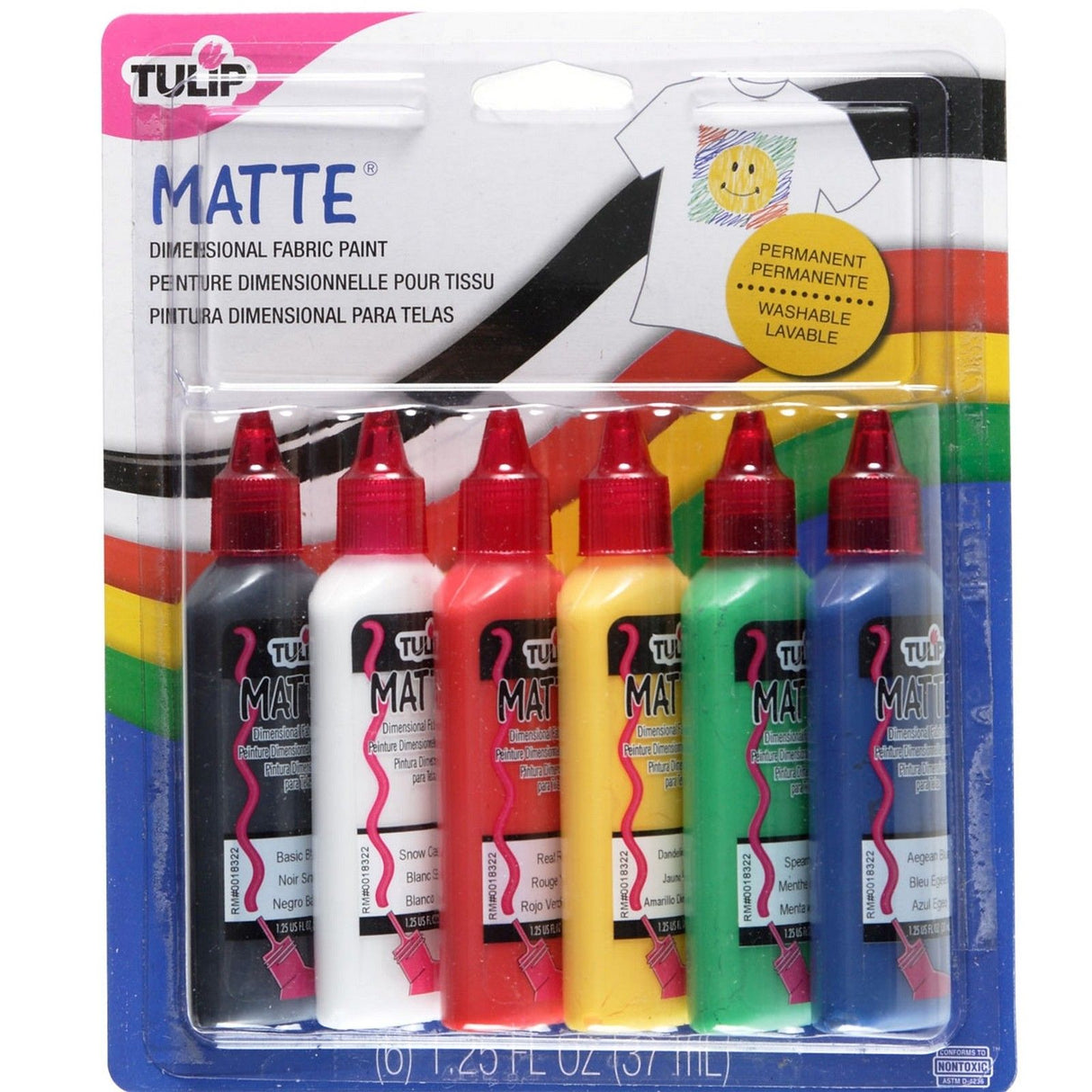 Tulipan • 3D tekstilmaling 37ml mat 6 stk.