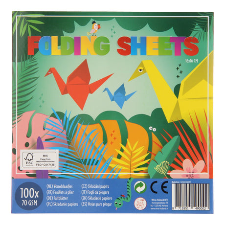 Wins holland foldeblade 16x16 cm. jungle linje