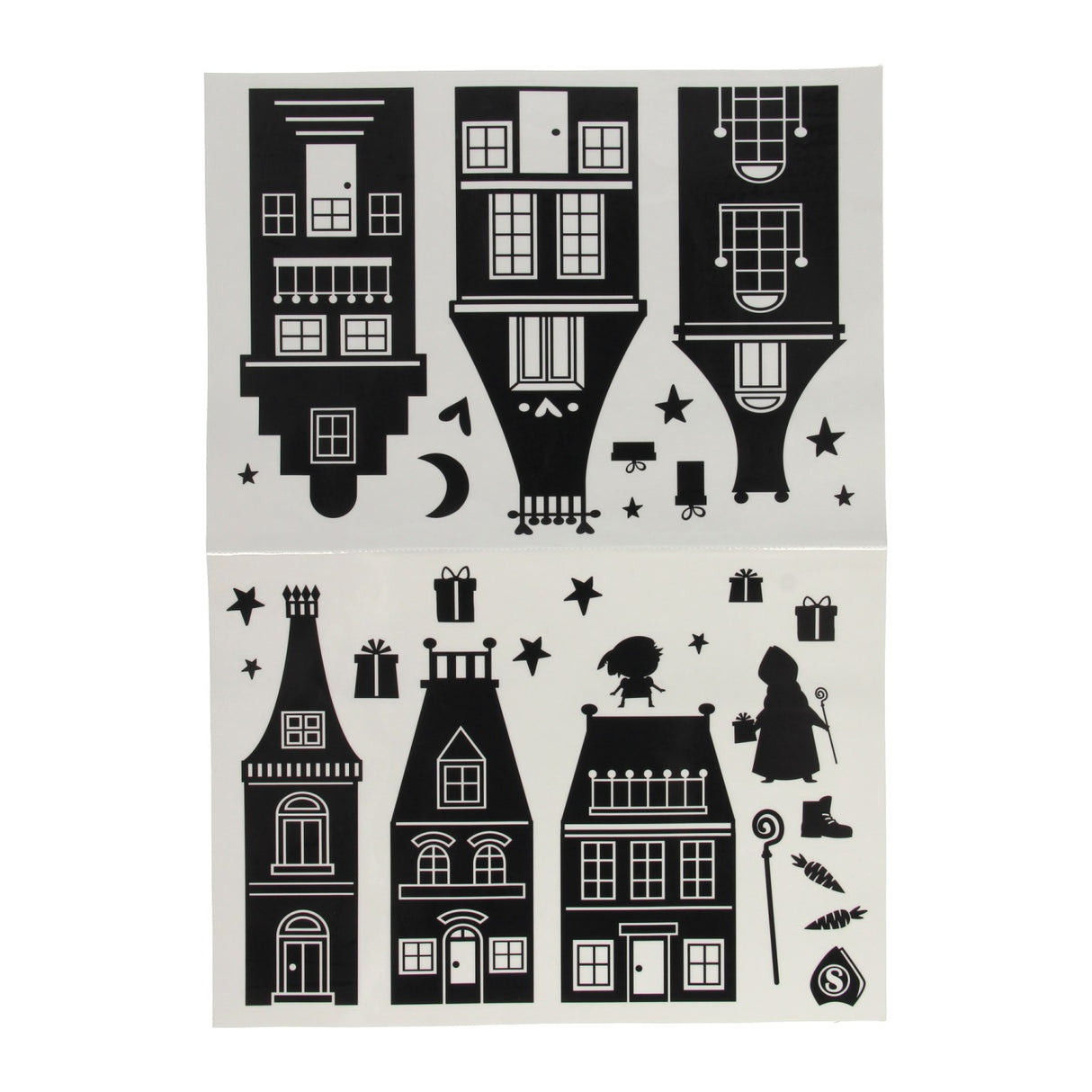 Vinder Holland silhouette vindue klistermærker Sinterklaas