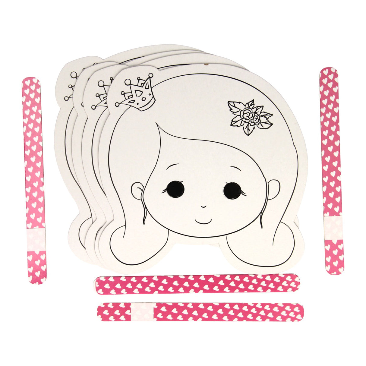 Vinder holland farve og lav dine egne masker - prinsesse, 4 stk.