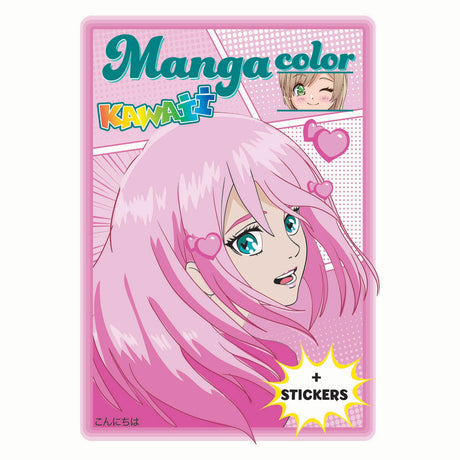 Bogtilbud Holland bv manga farve kawaii og klistermærker malebog