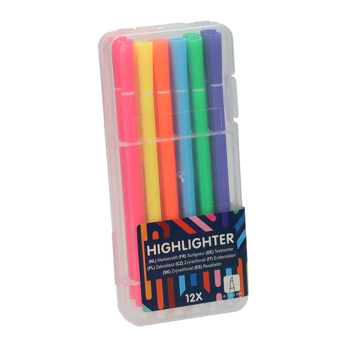 Wins Holland highlighter sæt i opbevaringsæske, 12 stk.