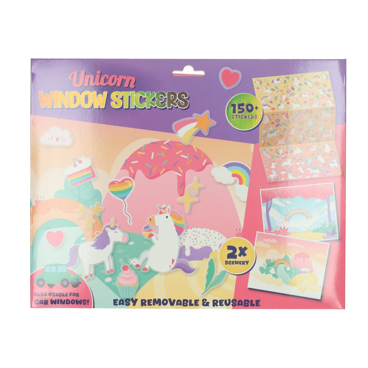 Wins Holland genanvendelige unicorn vinduesklistermærker, 150 stk.