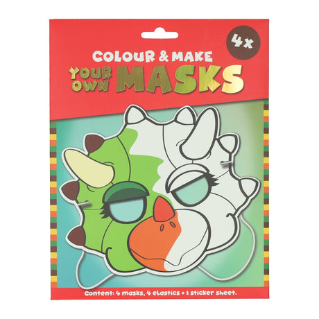 Wins holland kleur je eigen masker dino - 4 maskers