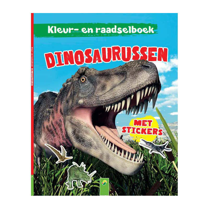 Vinder Holland farvelægning og gådebog dinosaurer med klistermærker