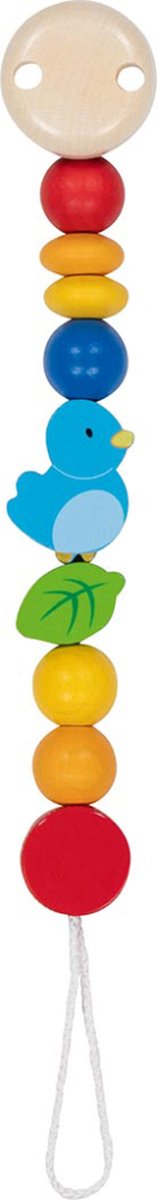 Goki pacifier chain - bird - l21cm - wood