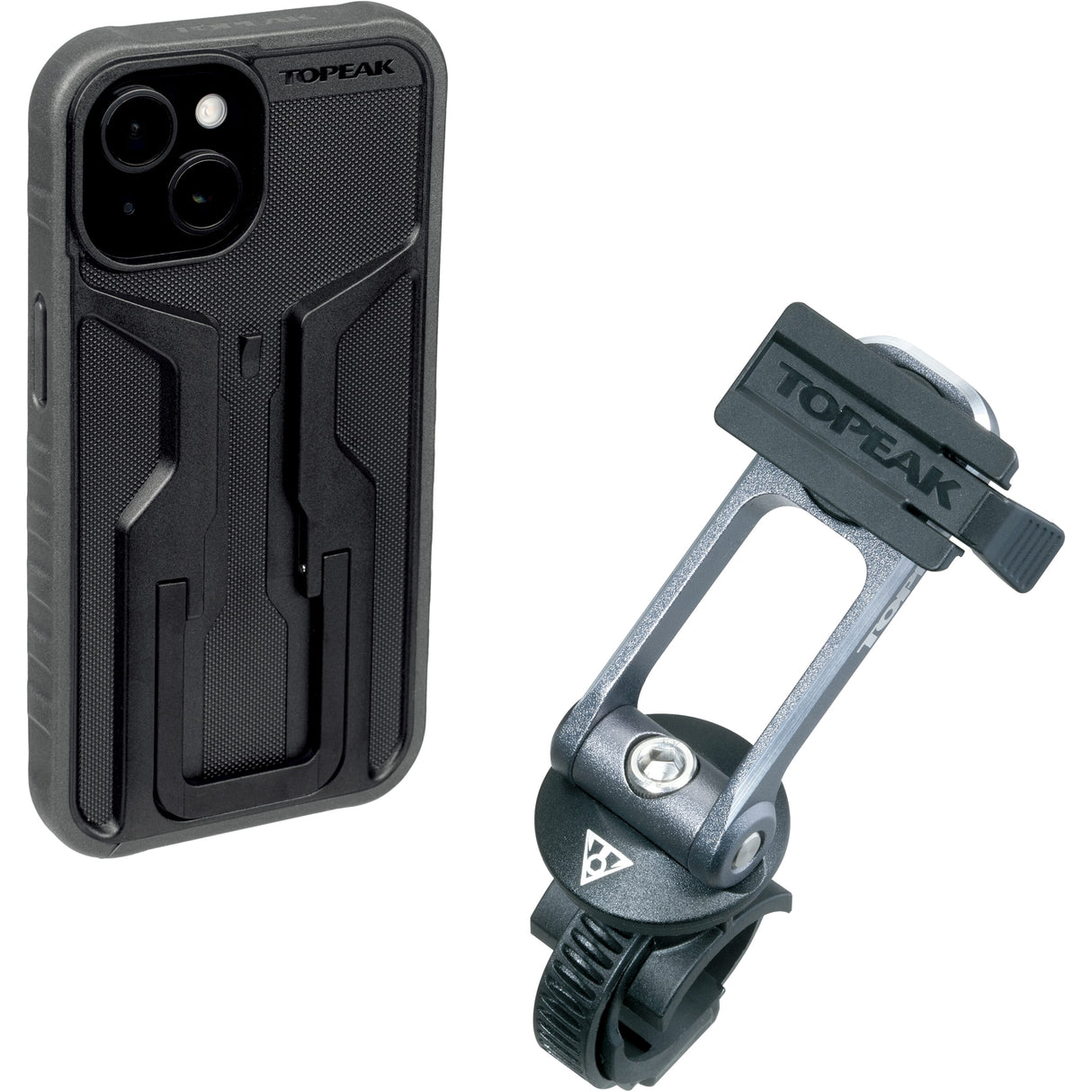 Topeak telefonholder ridecase iPhone 15 plus vedhæftning