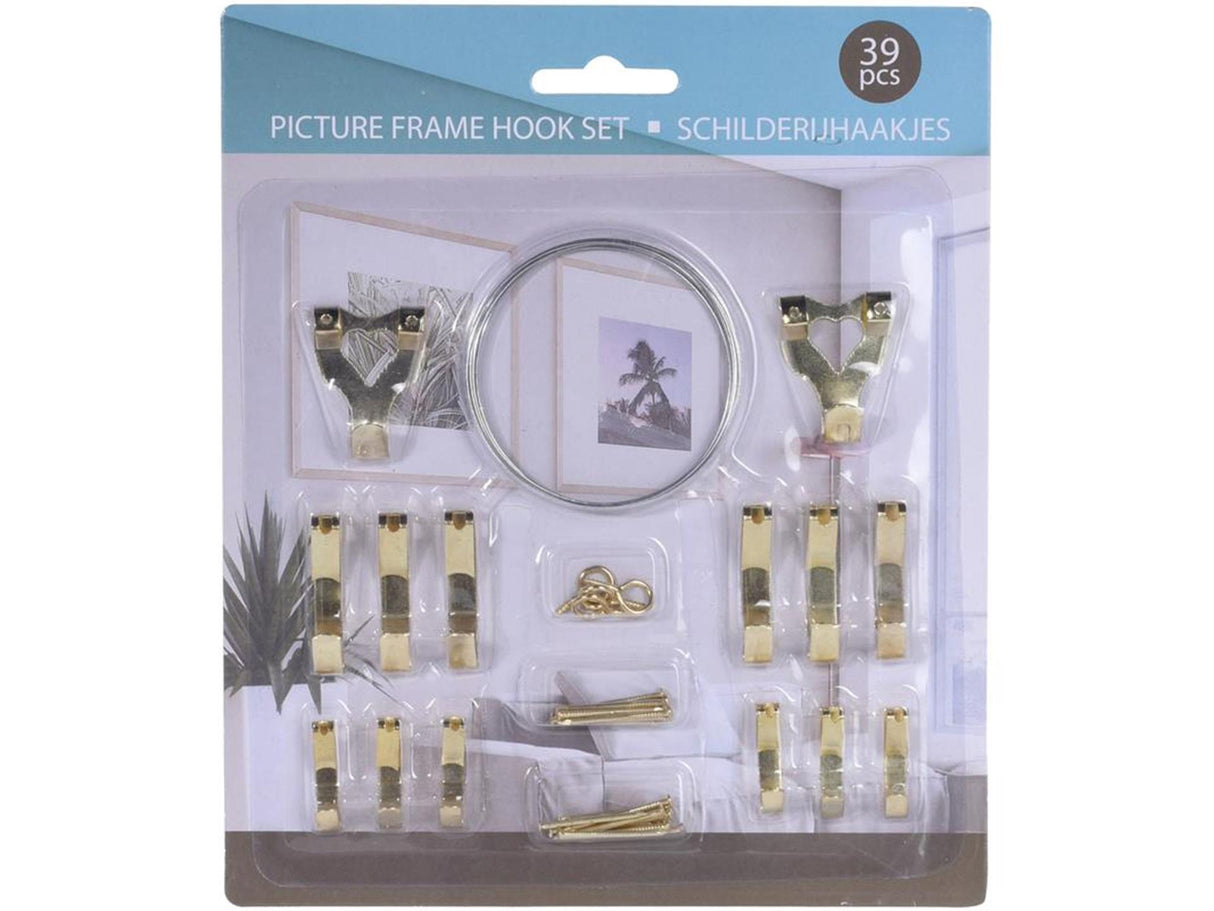 Excellent houseware schilderij haakjes set 39-delig