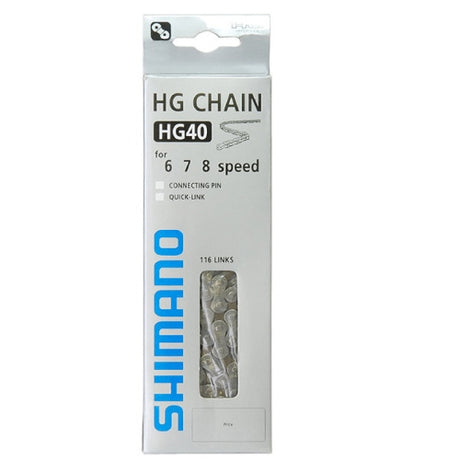 Shimano HG40 halskæde 6 7 8v 116 Schakels - Grå