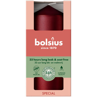 Bolsius søjlelys 120 58 metallic rød | 6 stk