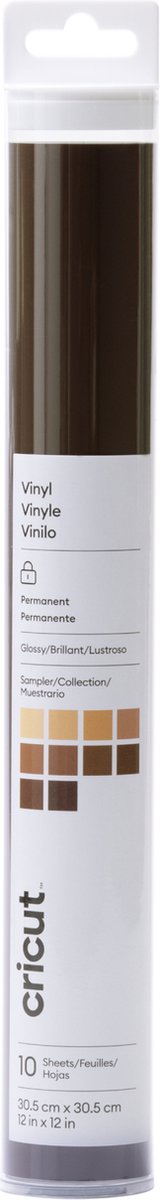 Cricut premium vinyl permanent 10-pak foliesæt hudfarver